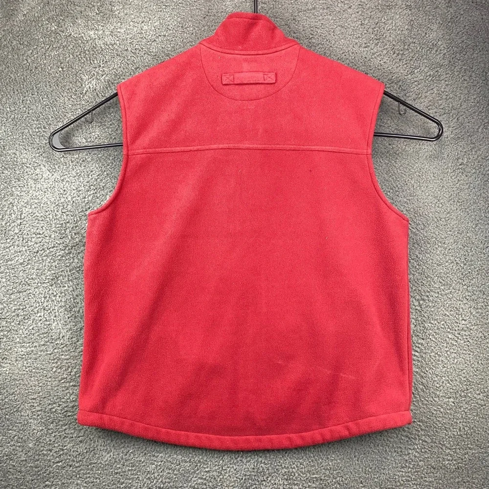 Duluth Trading Co. Mens L Fleece‎ Vest Full Zip Mock Neck Red Sleeveless